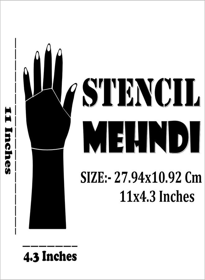 ORDERSHOCK Full Hand Bridal Stencil Mehndi Sticker Combo with Flower Design Waterproof Templates Stencil Sticker - Image 2